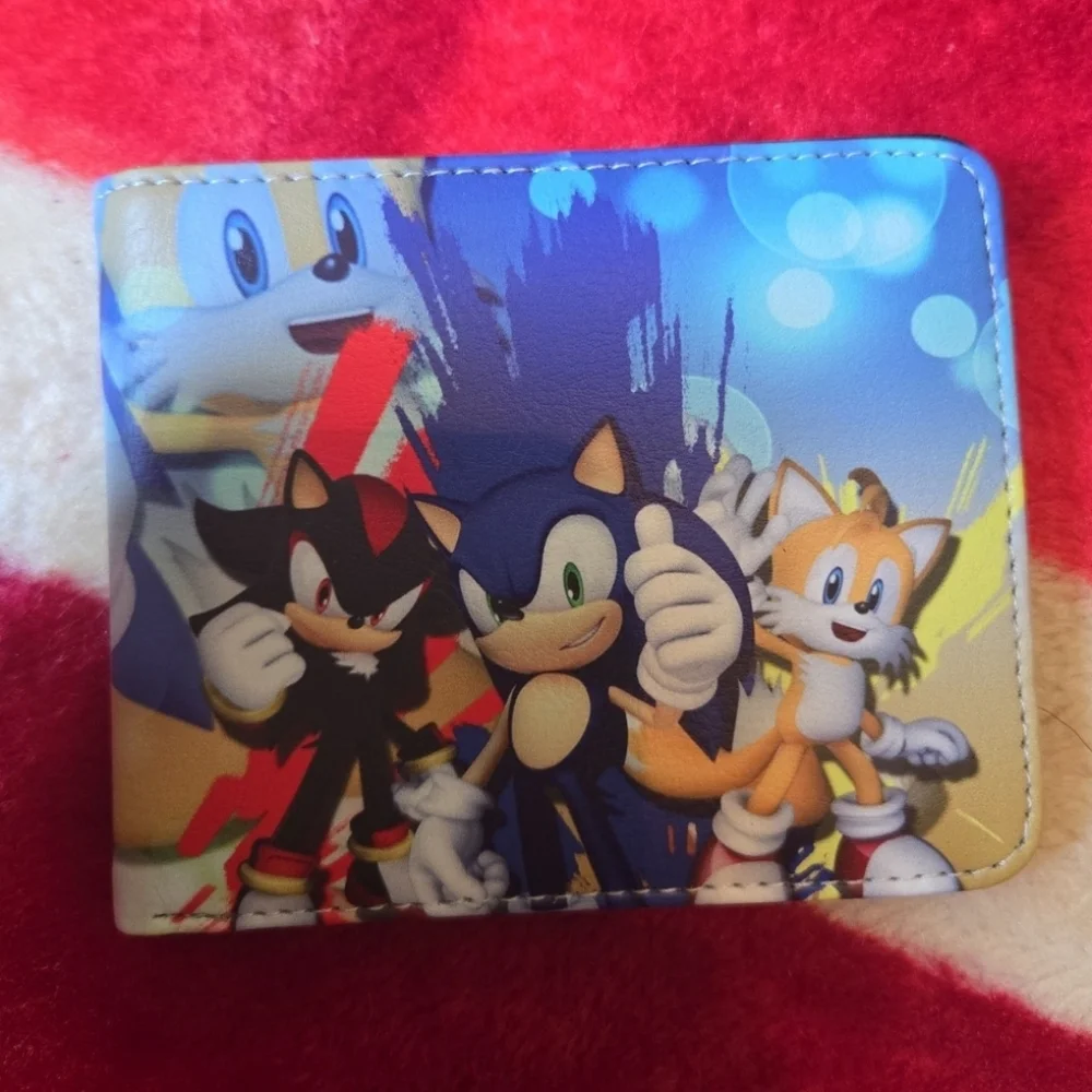 New sonic the hedgehog anime manga leather wallet